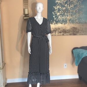 Calvin Klein chiffon Black/White  Dress size 10